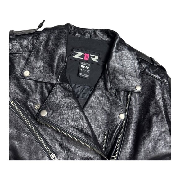 Z1R Genuine Leather Motorcycle Biker Zip-Off Sleeves Vest Bomber Jacket NWT 3XL - Picture 3 of 8